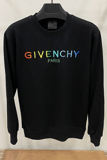 Мужской чёрный свитшот Givenchy Paris logo-embroidered   