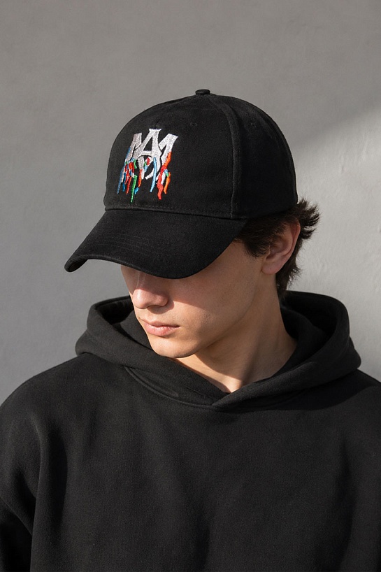 Мужская чёрная бейсболка Amiri
