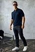 Мужское поло Stefano Ricci Eagle zip-neck - Navy