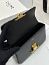 Женская кожаная сумка Celine Claude Premium 20.5x11.5x4 см - Black / Gold