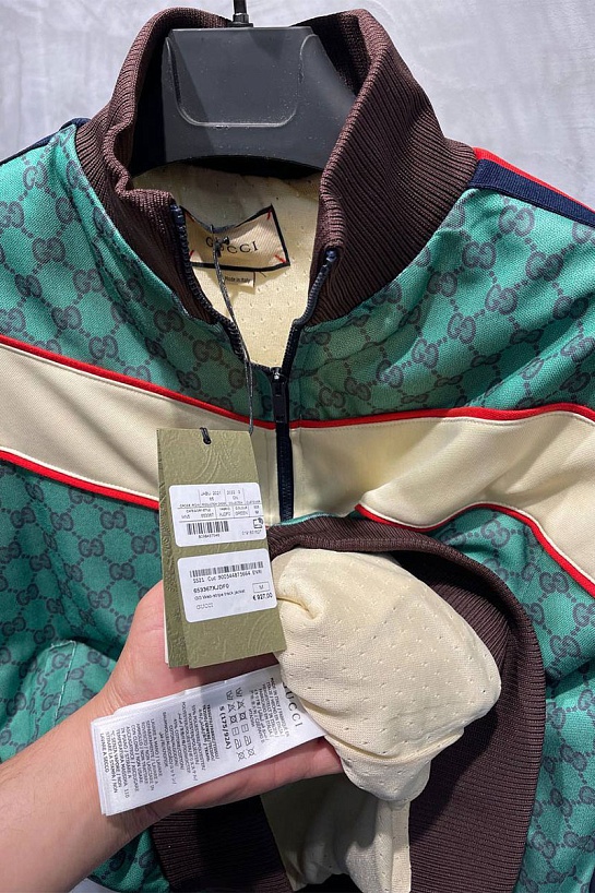Мужские брендовые штаны Gucci Web Stripe - Green