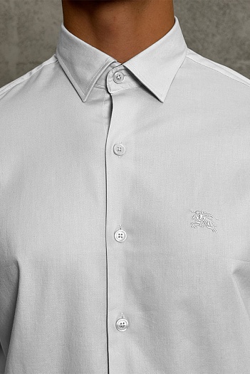 Мужская рубашка Burberry logo-embroidered - White   