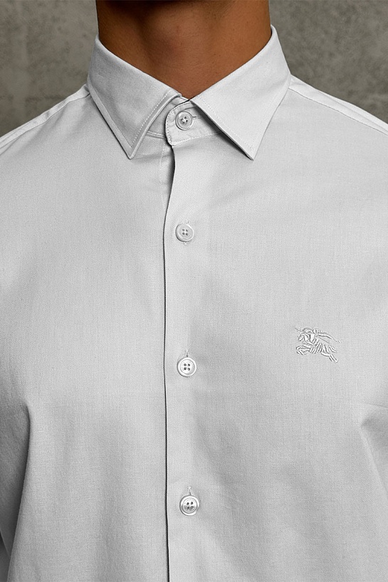 Мужская рубашка Burberry logo-embroidered - White