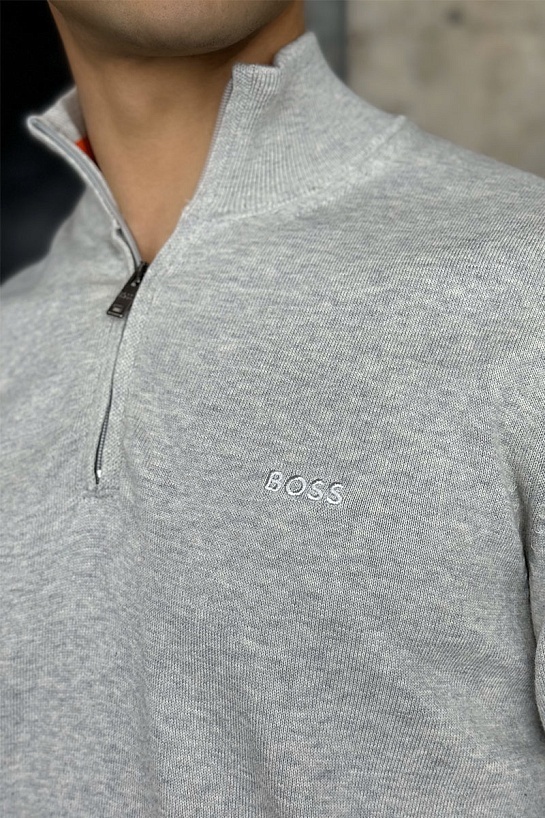 Мужской джемпер Hugo Boss quarter zip - Grey