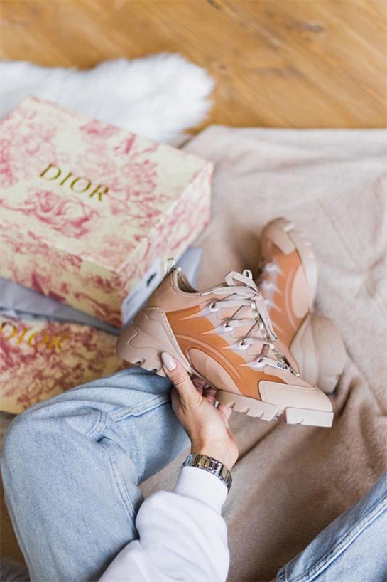 Женские кроссовки Dior D-Connect - Beige