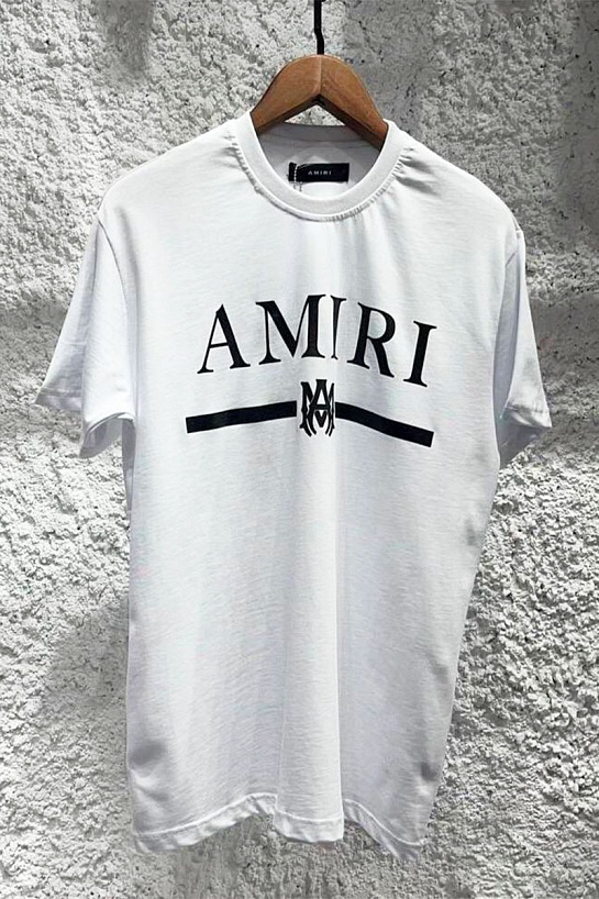 Белая мужская футболка Amiri MA bar