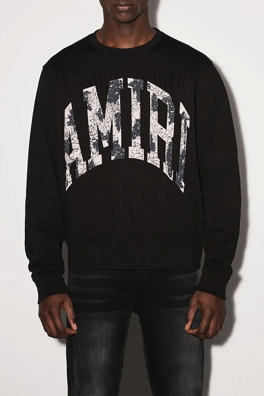 Чёрный мужской свитшот Amiri collegiate-logo