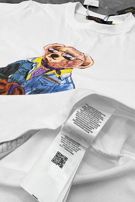 Мужская белая футболка Роlо Ralрh Lаurеn "Bear"