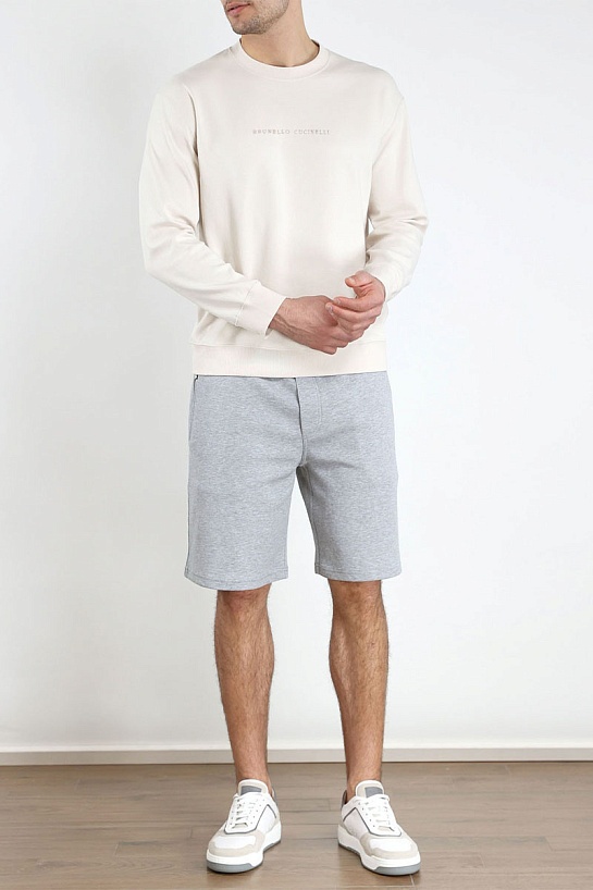 Мужской белый свитшот Brunello Cucinelli 
