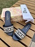 Женские шлепанцы Dior Dway Slide Embroidered Cotton