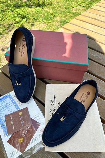 Женские замшевые лоферы Loro Piana Open Walk   