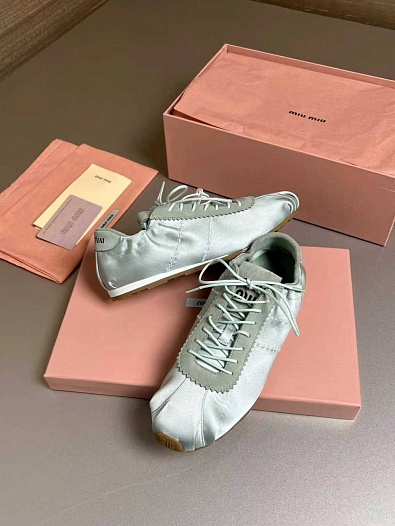 Женские кроссовки MIU MIU Plume Satin premium   