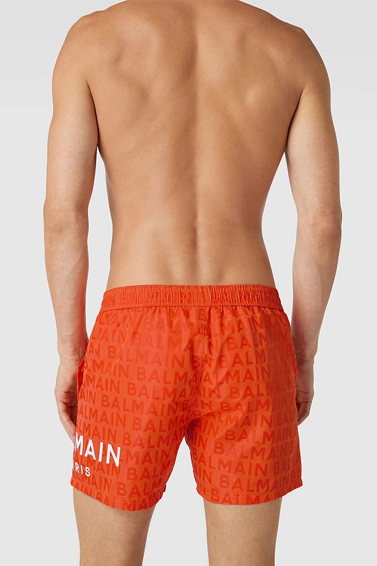 Мужские оранжевые шорты Balmain Paris