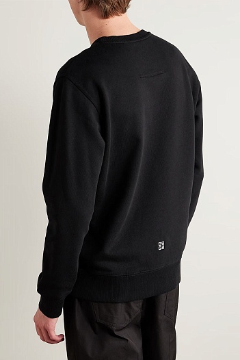 Чёрный свитшот Givenchy College logo-embroidered   