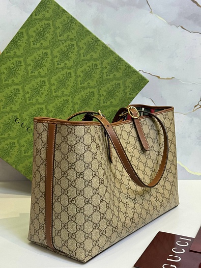 Кожаная сумка Gucci GG Emblem premium 38x25x15 см   