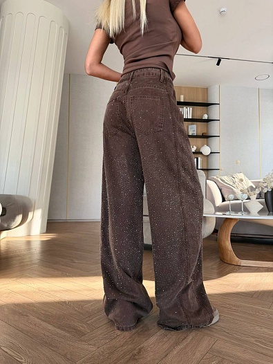 Женские джинсы со стразами Schiaparelli premium   