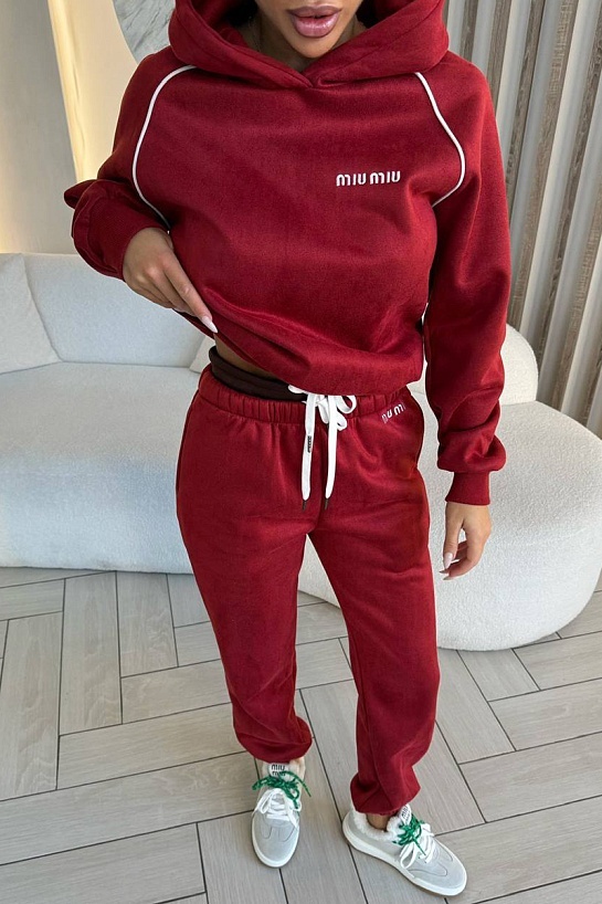 Женский красный костюм тройка MIU MIU