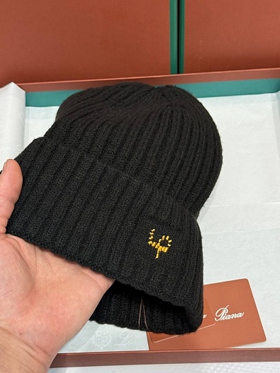 Шапка Loro Piana premium logo-embroidered - Black   