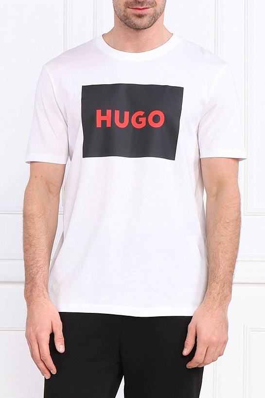Белая футболка Hugo Boss logo-print
