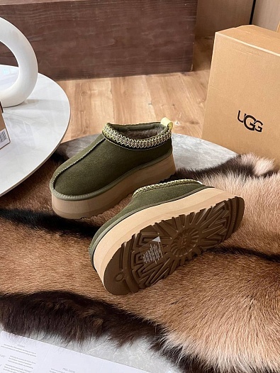 Женские замшевые ботинки UGG Tazz Platform - Green   