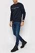 Свитшот тёмно-синего цвета Tommy Hilfiger logo-embroidered