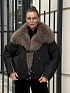Женский чёрный пуховик с натуральным мехом Max Mara