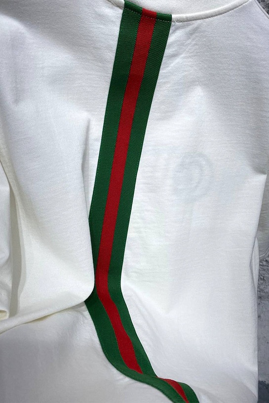 Брендовая оверсайз футболка Gucci белого цвета