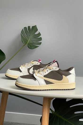 Кроссовки Travis Scott x Nike Air Jordan 1 Low "Reverse Mocha" Premium   