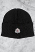 Мужская шапка чёрного цвета Moncler logo-patch