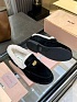 Женские лоферы с мехом MIU MIU premium  - Black