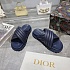 Женские кожаные шлёпанцы Dior D-Cross - Blue