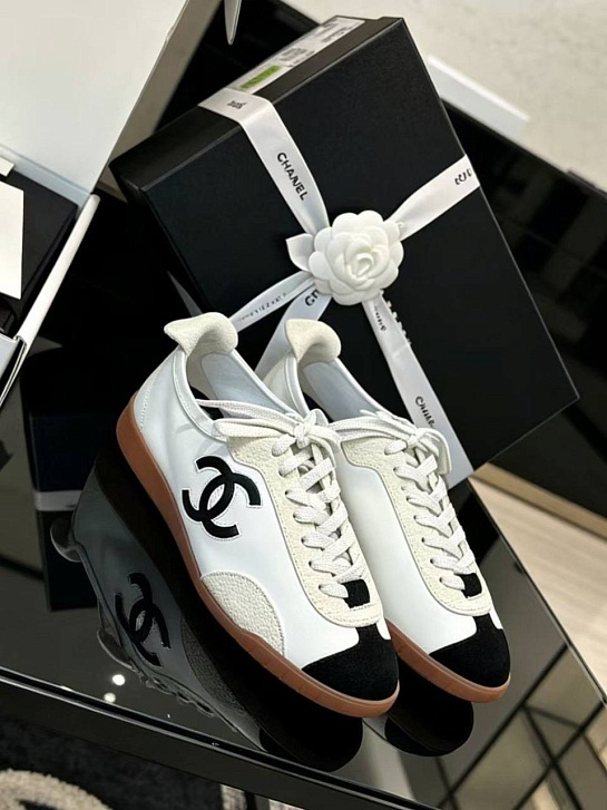 Женские кожаные кроссовки Chanel premium