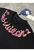 Чёрная оверсайз футболка Louis Vuitton logo print