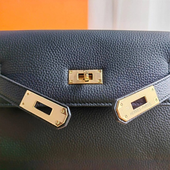 Женская сумка Hermes Kelley 25x18 см - Black