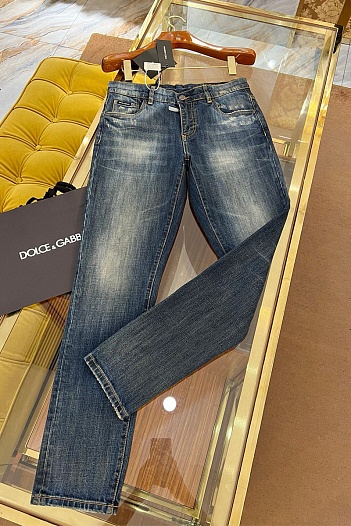 Мужские синие джинсы Dolce & Gabbana skinny fit Premium   