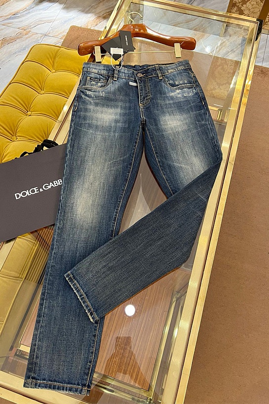 Мужские синие джинсы Dolce & Gabbana skinny fit Premium