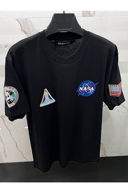 Чёрная оверсайз футболка Balenciaga x NASA