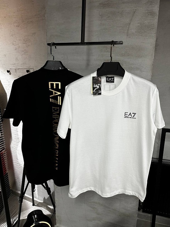Мужская белая футболка Emporio Armani 7 logo-print