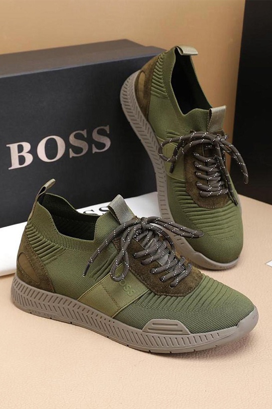 Текстильные кроссовки Hugo Boss Titanium - Green