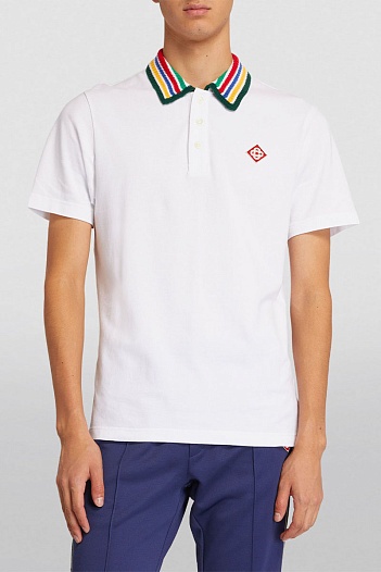 Мужское поло Casablanca белого цвета   