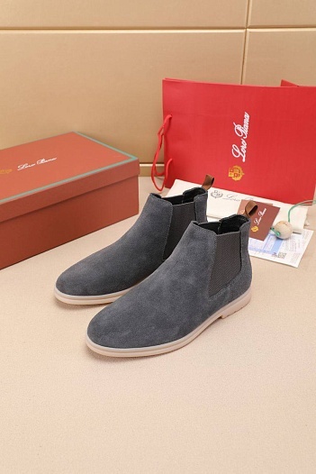 Замшевые ботинки с мехом Loro Piana   