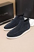 Замшевые лоферы с мехом Hugo Boss high-top - Navy