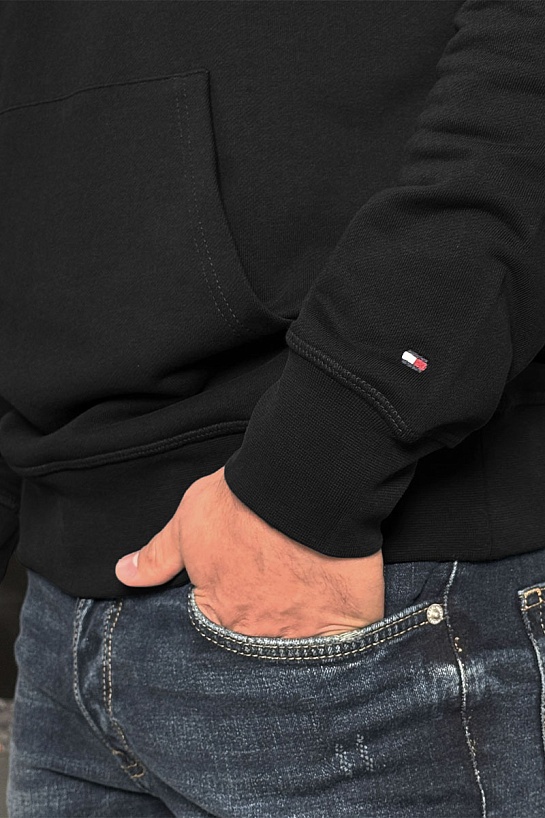 Мужское чёрное худи Tommy Hilfiger