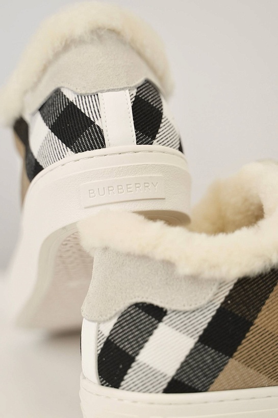 Мужские кроссовки с мехом Burberry Stevie - White