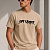 Бежевая оверсайз футболка Off-White logo-print