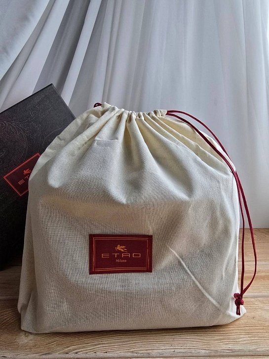 Кожаная сумка косметичка Etro с узором пейсли 24x17 см