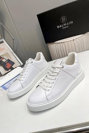 Мужские кожаные кроссовки Balmain B-Court   