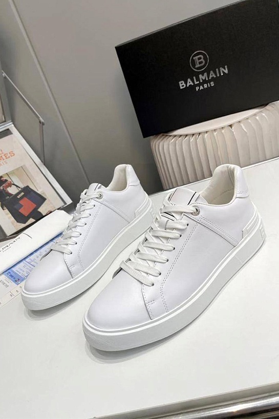Мужские кожаные кроссовки Balmain B-Court