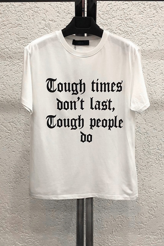Оверсайз футболка Amiri "Tough Times" - White