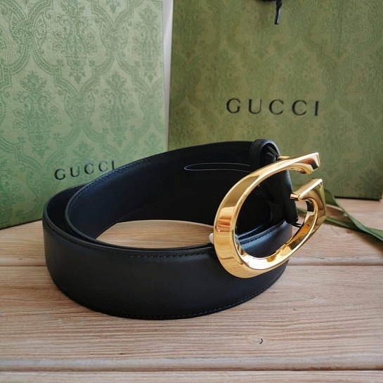 Кожаный ремень Gucci (длина 85 / 90 см) - Gold